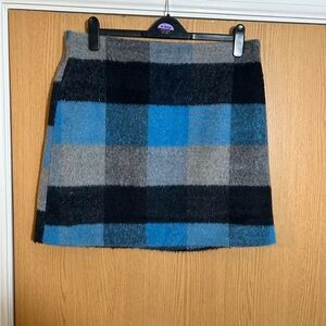 Plaid Blue and Gray Women's Skirt